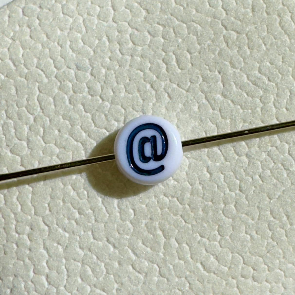 Punctuation Symbol Beads: 7mm White Acrylic DIY Jewelry - 50 Pieces