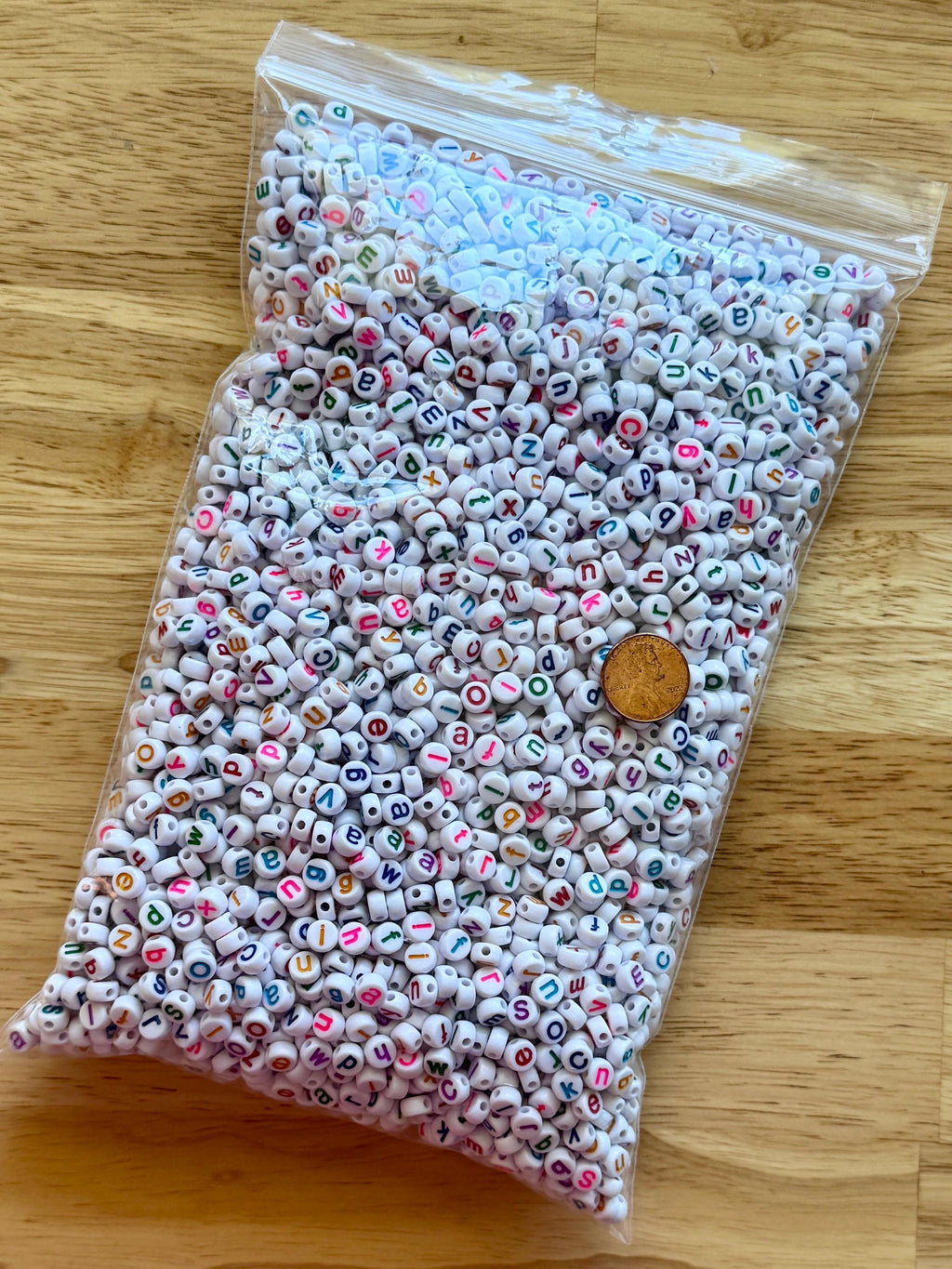Colorful Lowercase Letter Beads, Acrylic Kandi Supplies (7mm, 100 Pieces)