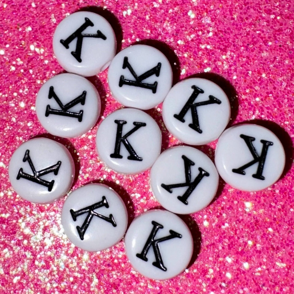 Kappa Greek Letter Beads: DIY Sorority Bracelet Accessories, 7mm (100 pc)