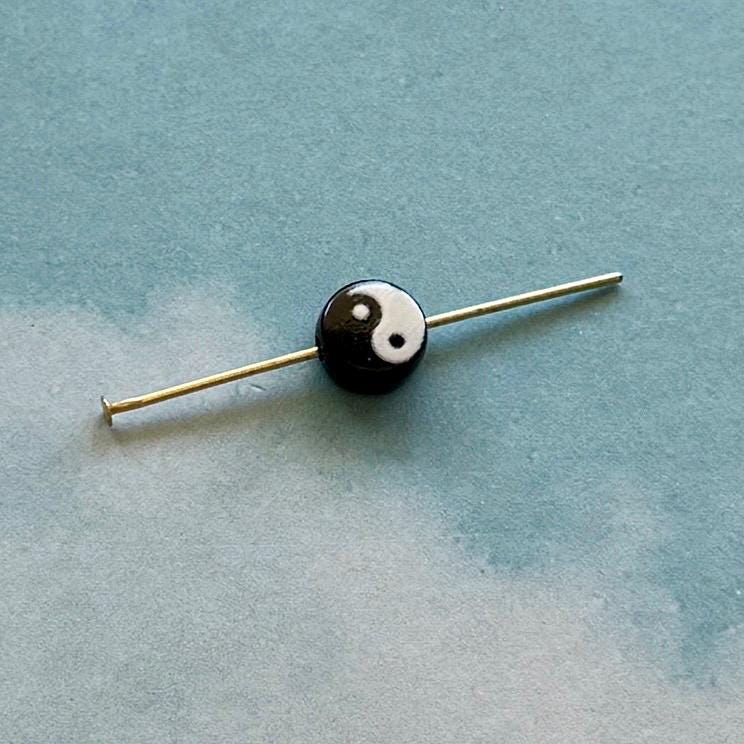 Tiny Yin Yang Beads, 7mm, Hole: 1mm, Acrylic, 50 pcs