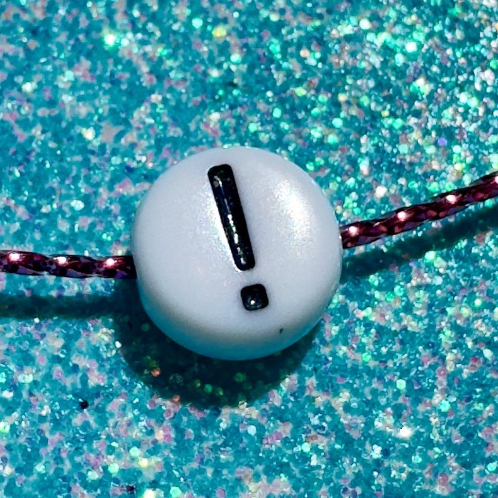 100 White Acrylic Exclamation Point Beads: 7mm DIY Jewelry