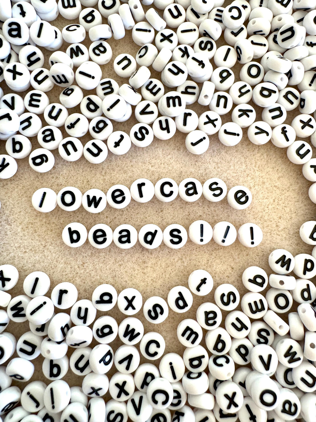 Lowercase White Acrylic Letter Beads, 7x4mm, DIY Jewelry, 5/10 pcs of Same Letter