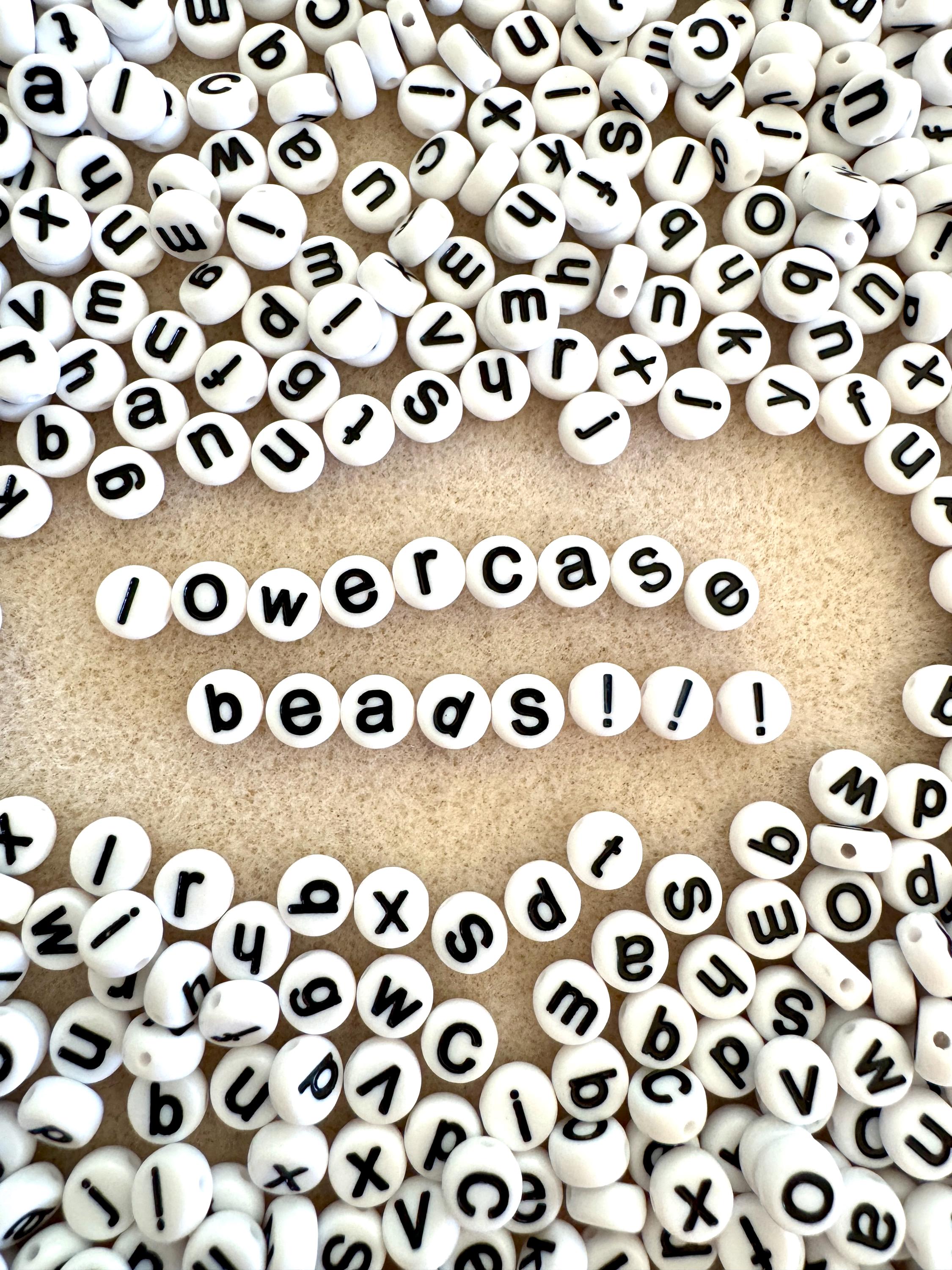 Lowercase White Acrylic Letter Beads, 7x4mm, DIY Jewelry, 5/10 pcs of Same Letter