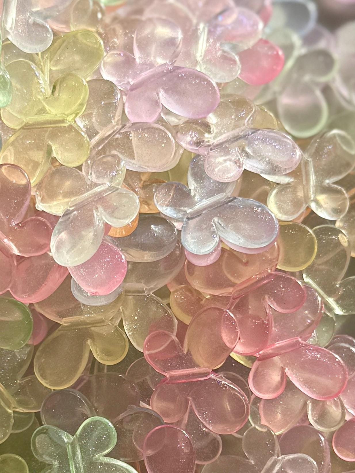 Glitter Butterfly Beads, 40 pcs, Acrylic, 15mm