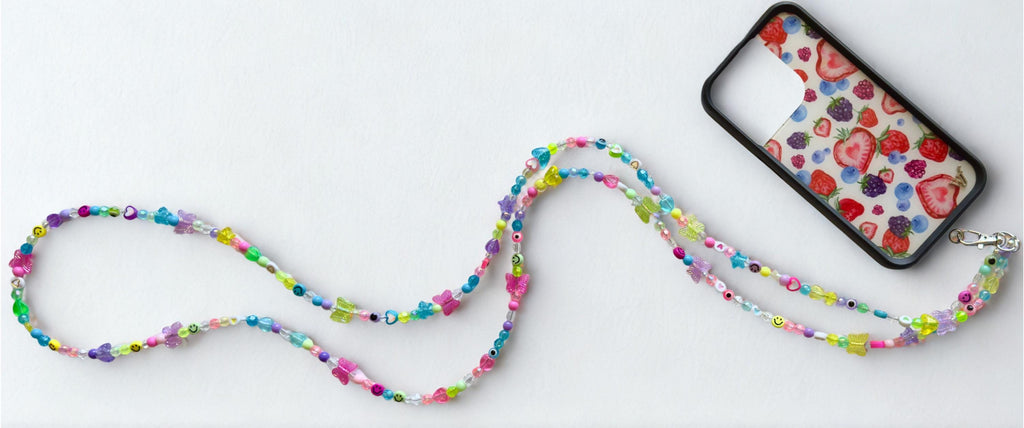 Custom Beaded Phone Strap: Y2K Kandi Kidcore Crossbody, 27"