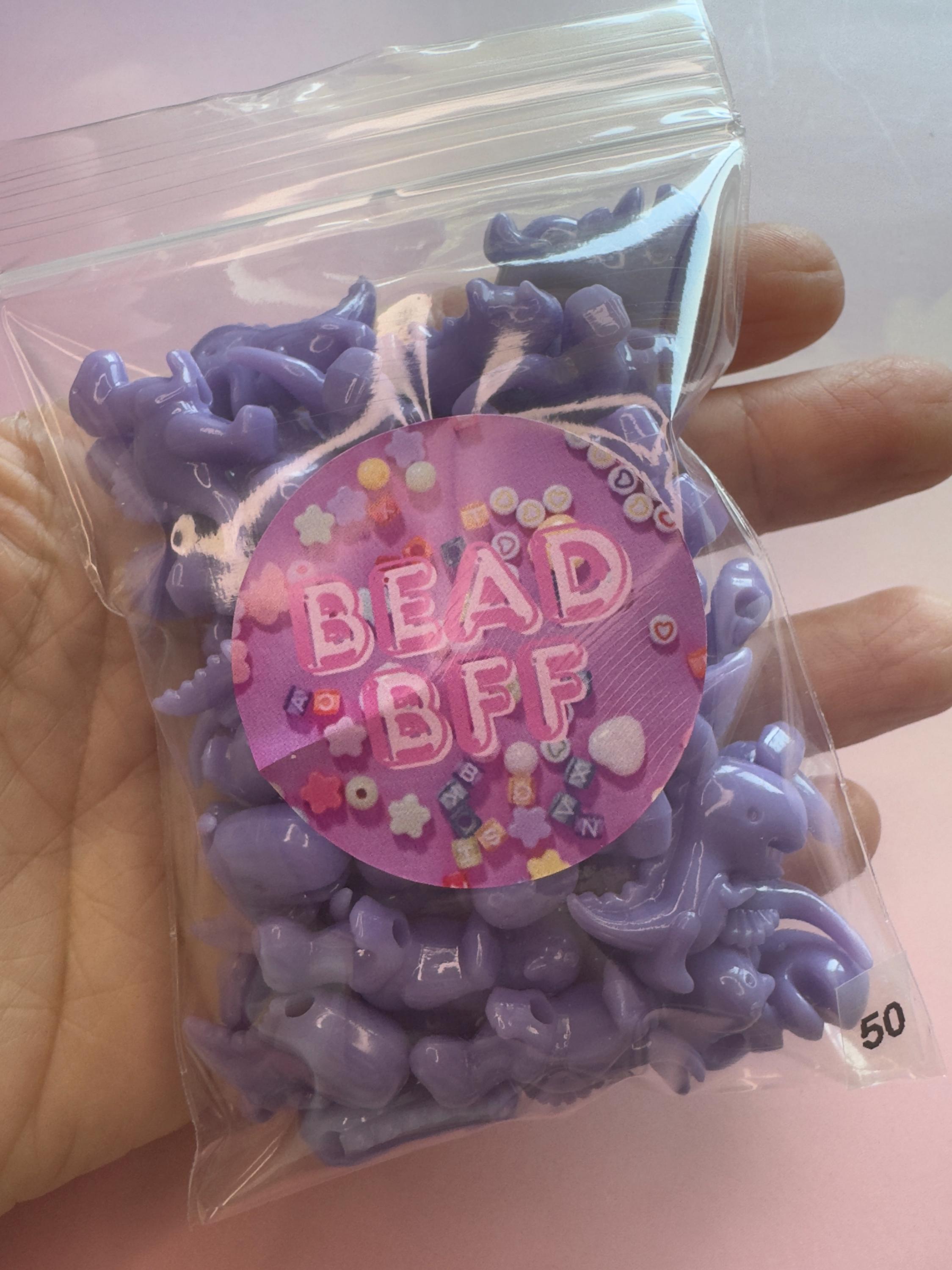 50 pcs Light Purple Dinosaur Beads: Kidcore Y2K Jewelry, Crafts