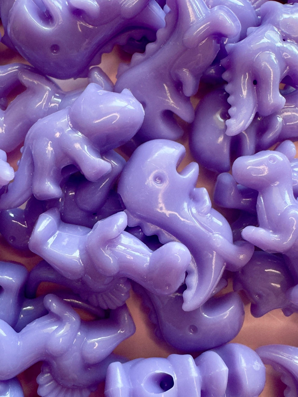 50 pcs Light Purple Dinosaur Beads: Kidcore Y2K Jewelry, Crafts