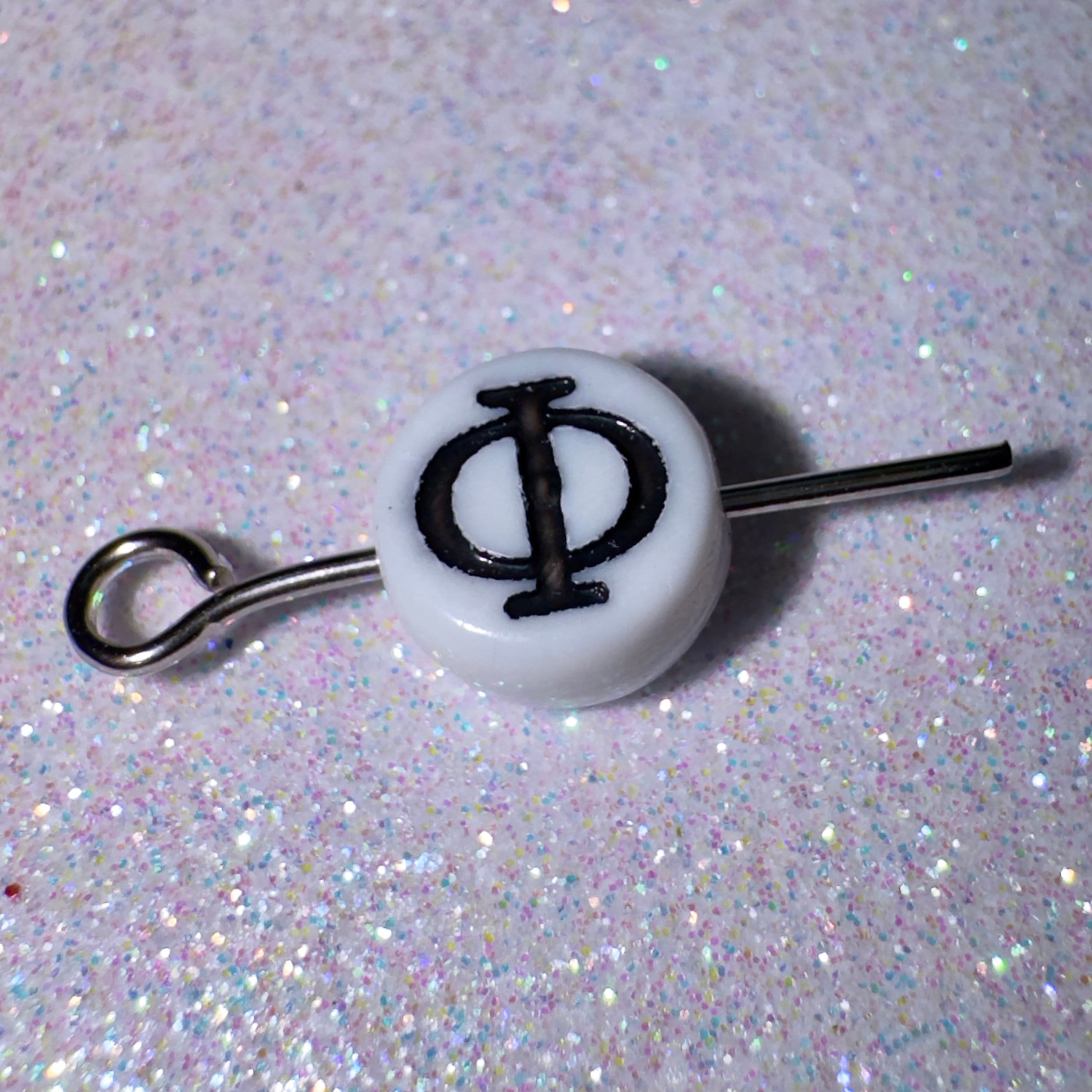 Phi - Greek Letter Beads: DIY Sorority Bracelet Charms (7mm) 100 pc