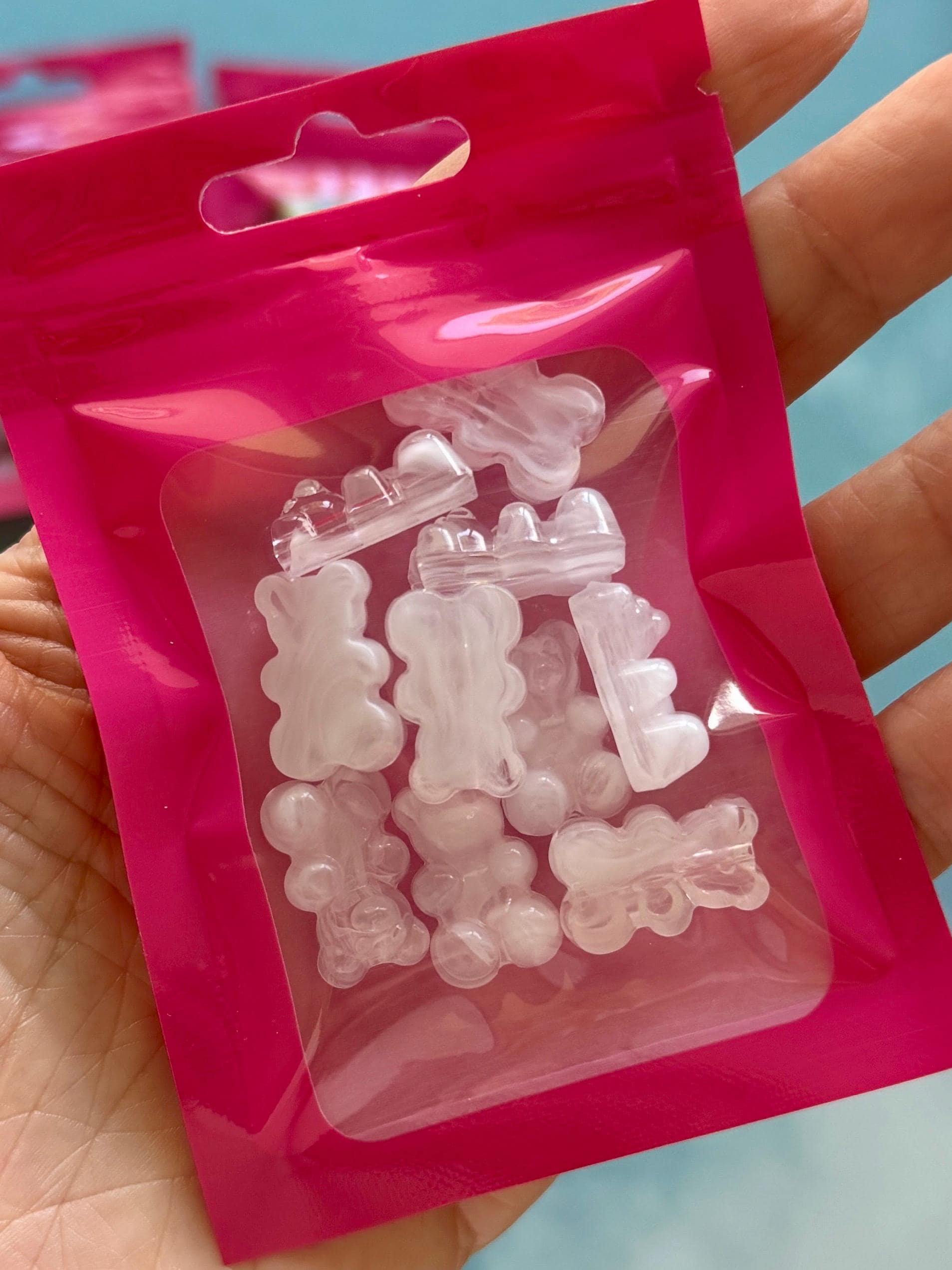 10 pcs Faux Gemstone Teddy Gummy Bear Beads, 18.5mm, 1.6mm hole