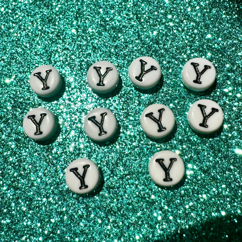 100 Greek Letter Upsilon Beads: DIY Sorority Bracelet Accessories (7mm)