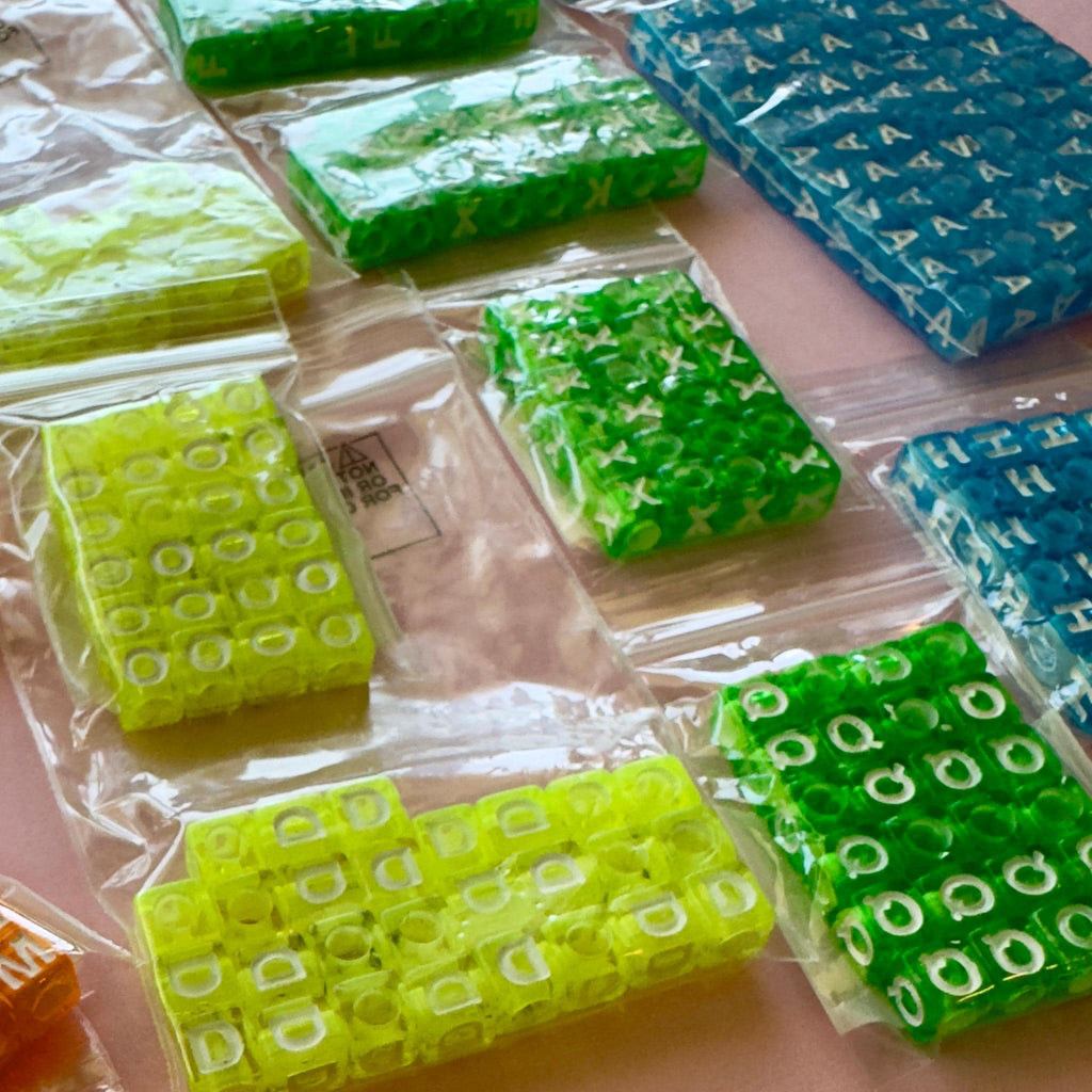 Translucent Alphabet Cube Beads, Vertical Hole, DIY Jewelry Supplies