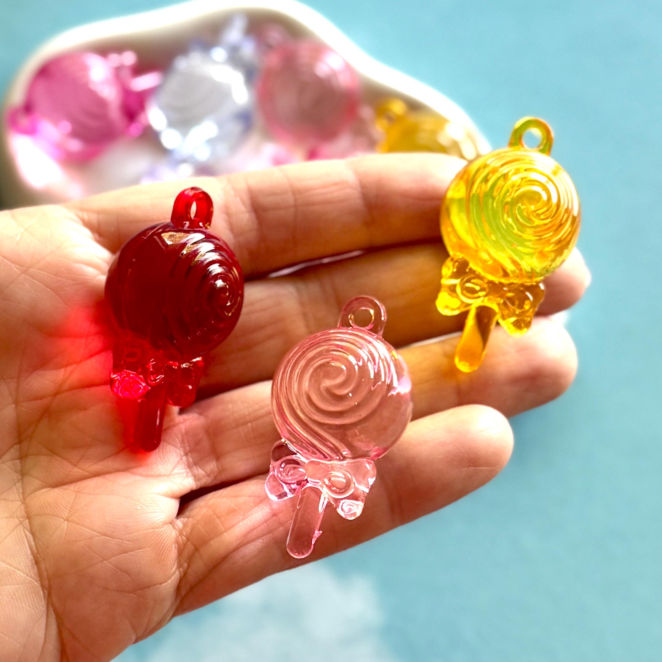 Huge Lollipop Charms, 42.5mm, Hole: 3mm, 5 pcs