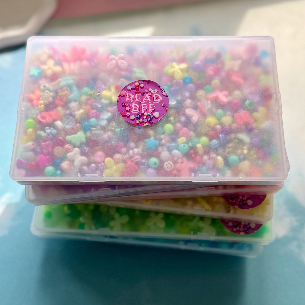 Bead Boxes! Half pound of Kawaii Kandi Kidcore Color-Themed Beads, Bead Collection