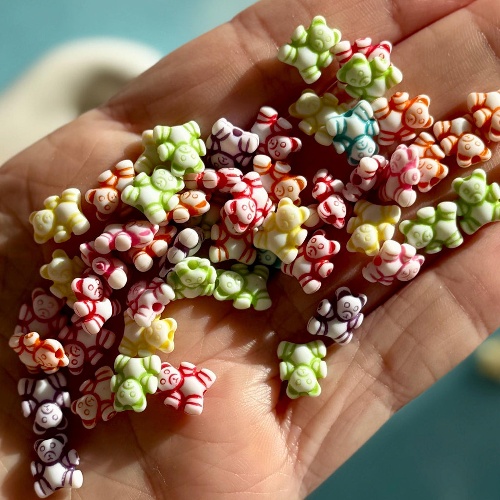 Tiny Teddy Bear Beads, 9mm, Hole: 1.5mm, 100 pcs