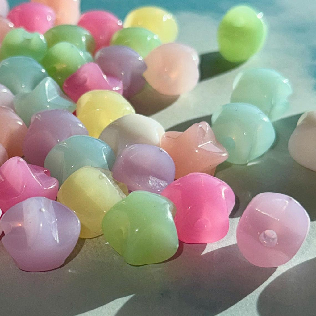 Milky Jelly Star Beads, Kandi Craft Supplies (20 pcs)
