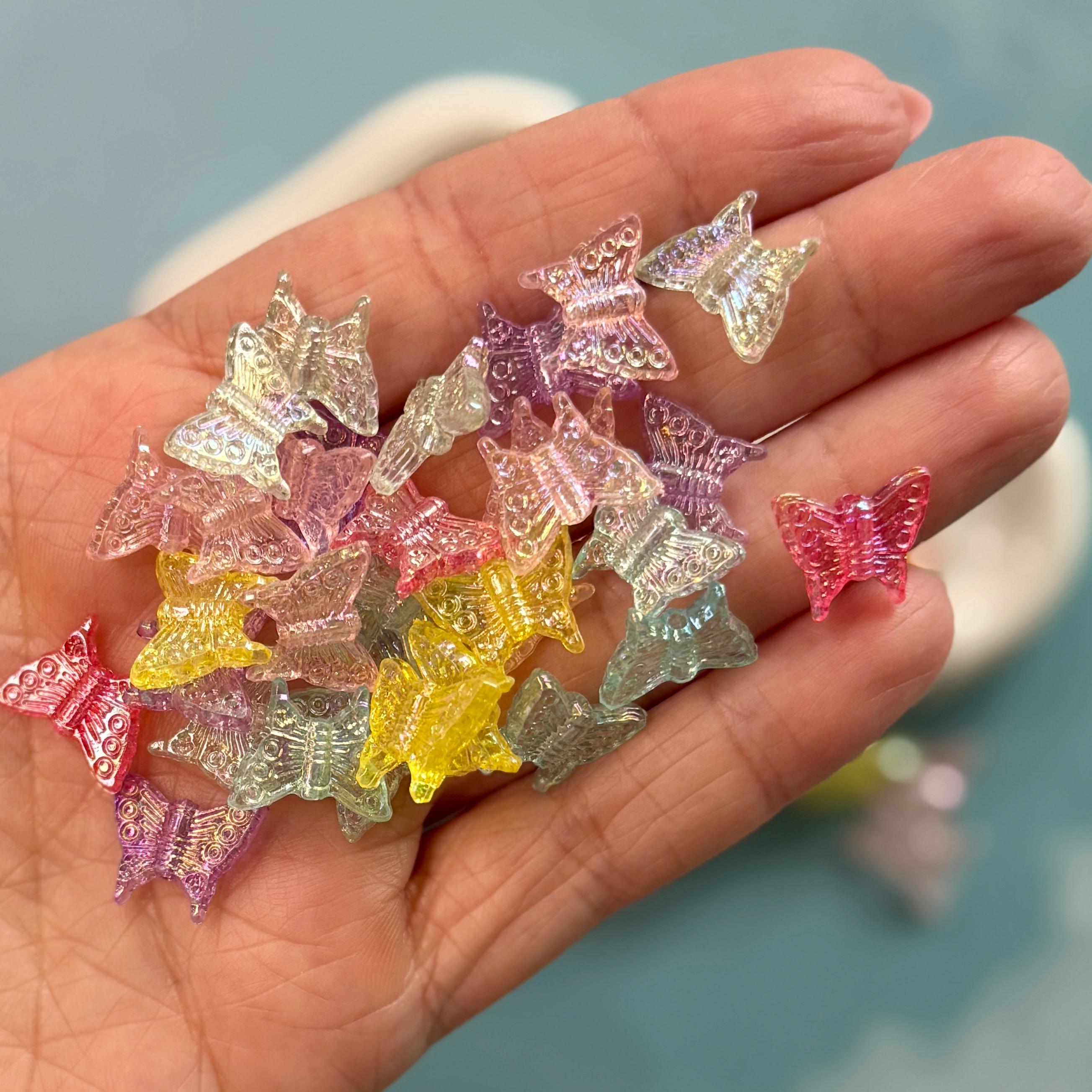AB Coated Butterfly Beads, 12mm, Hole: 1.7mm, 100 pcs