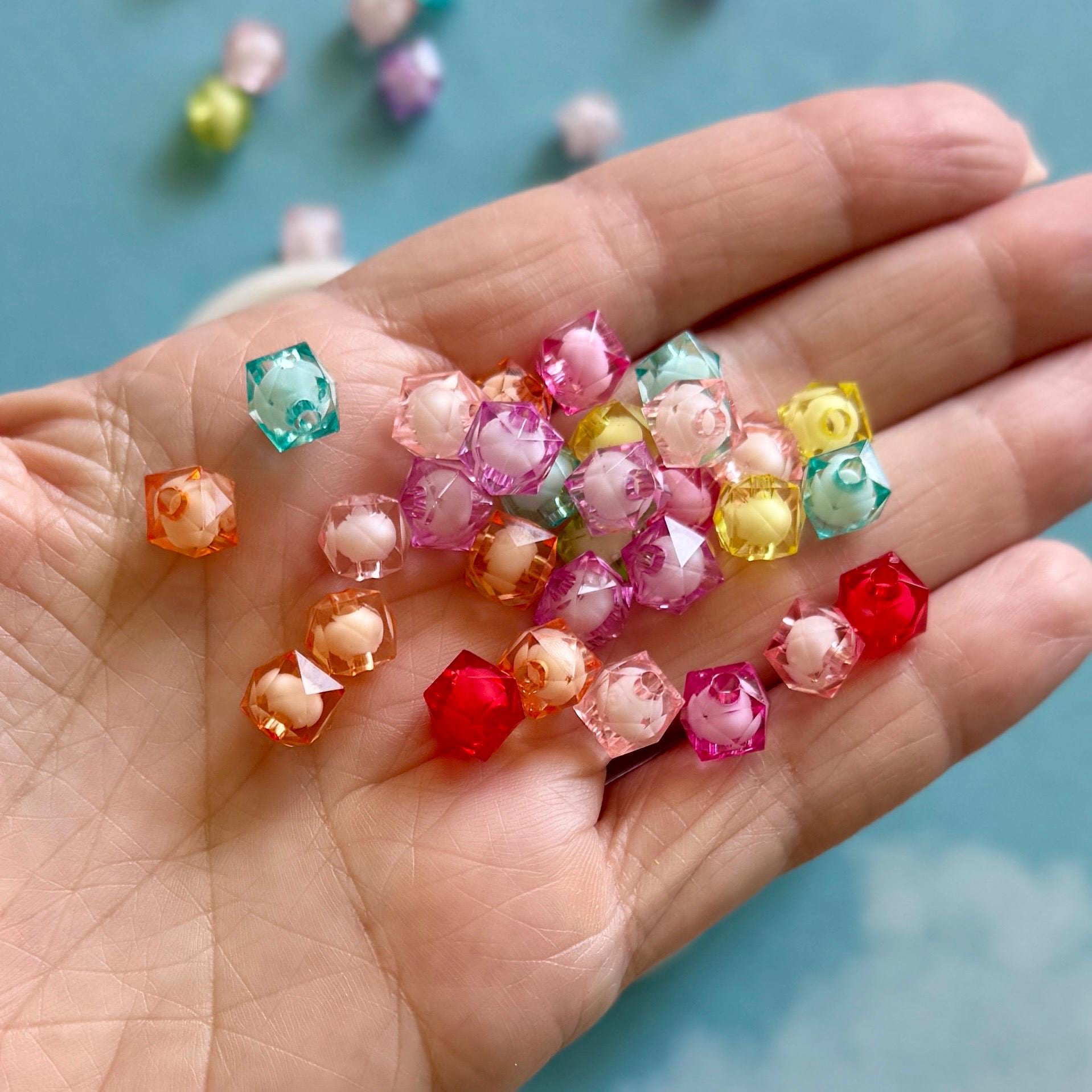 Cute Faceted Double Beads, 50 pcs, 7.5mm, Hole: 2mm