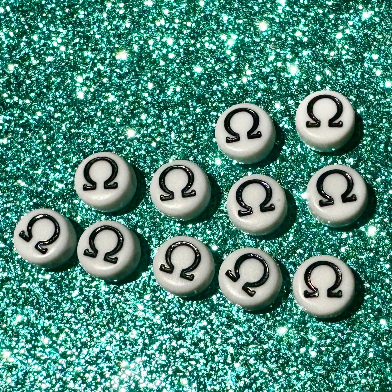 Omega Beads, 100 Greek Letters: DIY Sorority Bracelet Accessories (7mm)