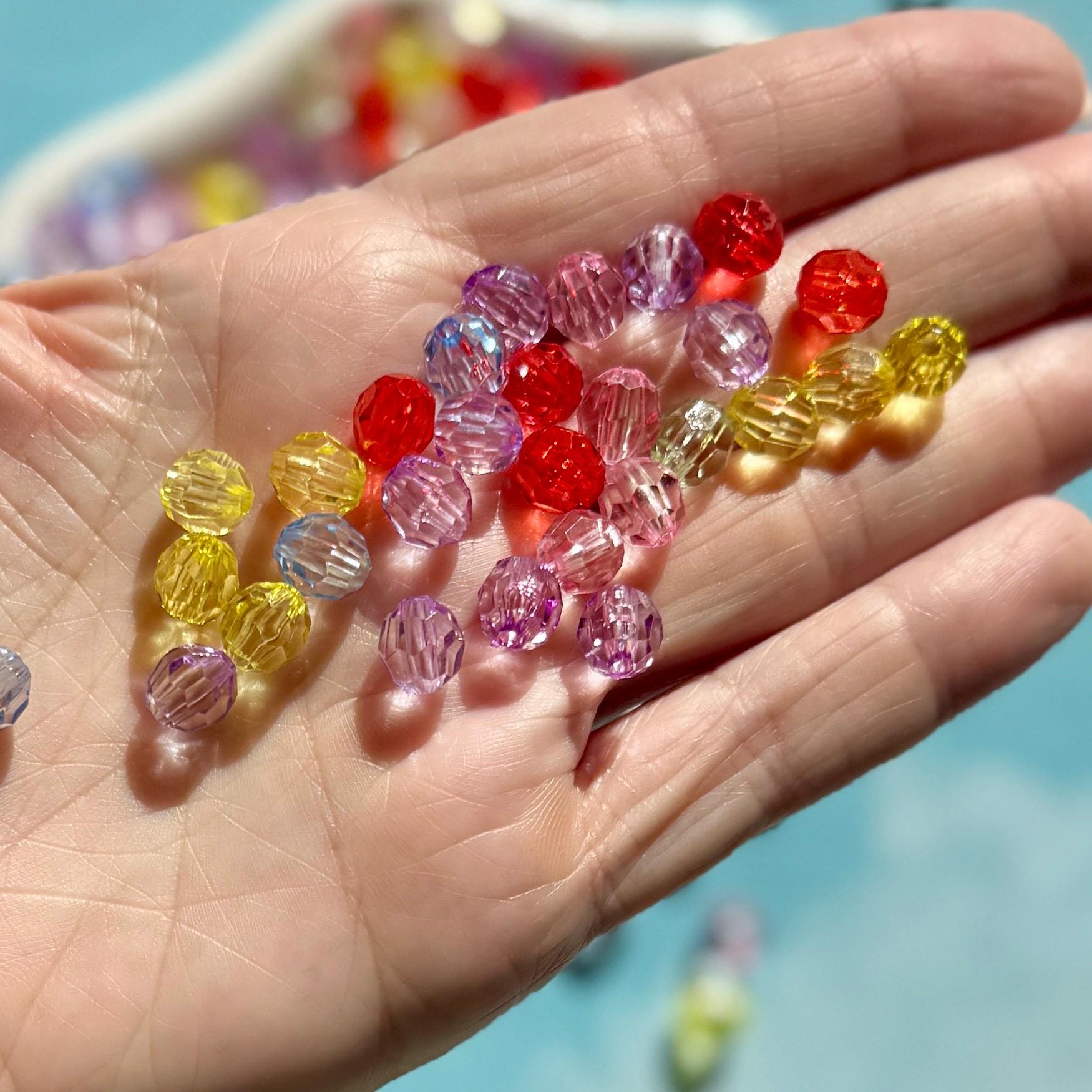 100 pcs 6mm Mixed Faceted Spacer Beads