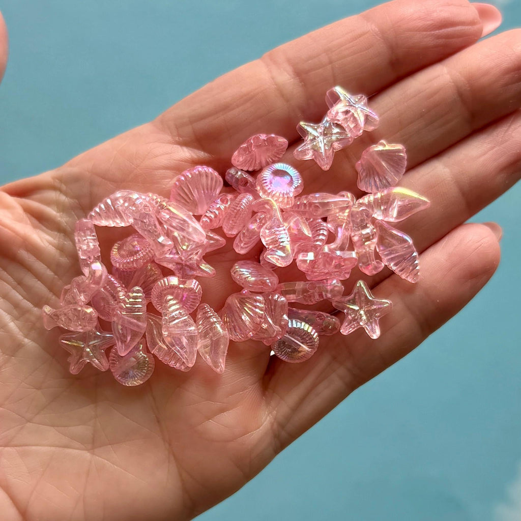 Marine Life Beads, 100 pcs, Acrylic, Hole: 1.5mm