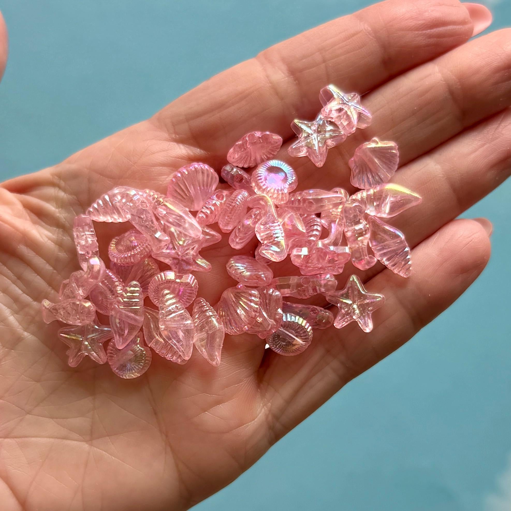 Marine Life Beads, 100 pcs, Acrylic, Hole: 1.5mm