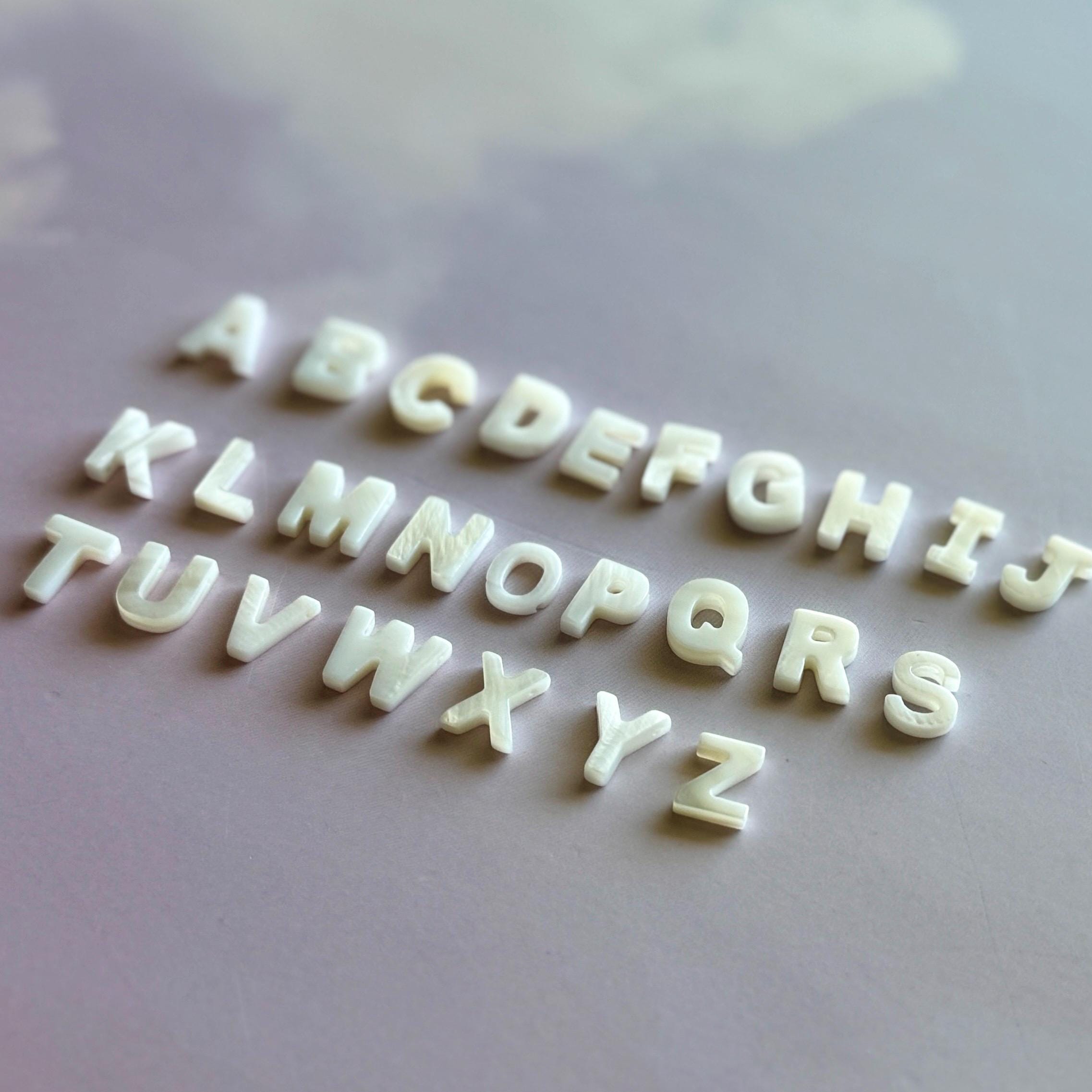 Tiny Alphabet Shell Beads, Top Drilled, 1 Piece