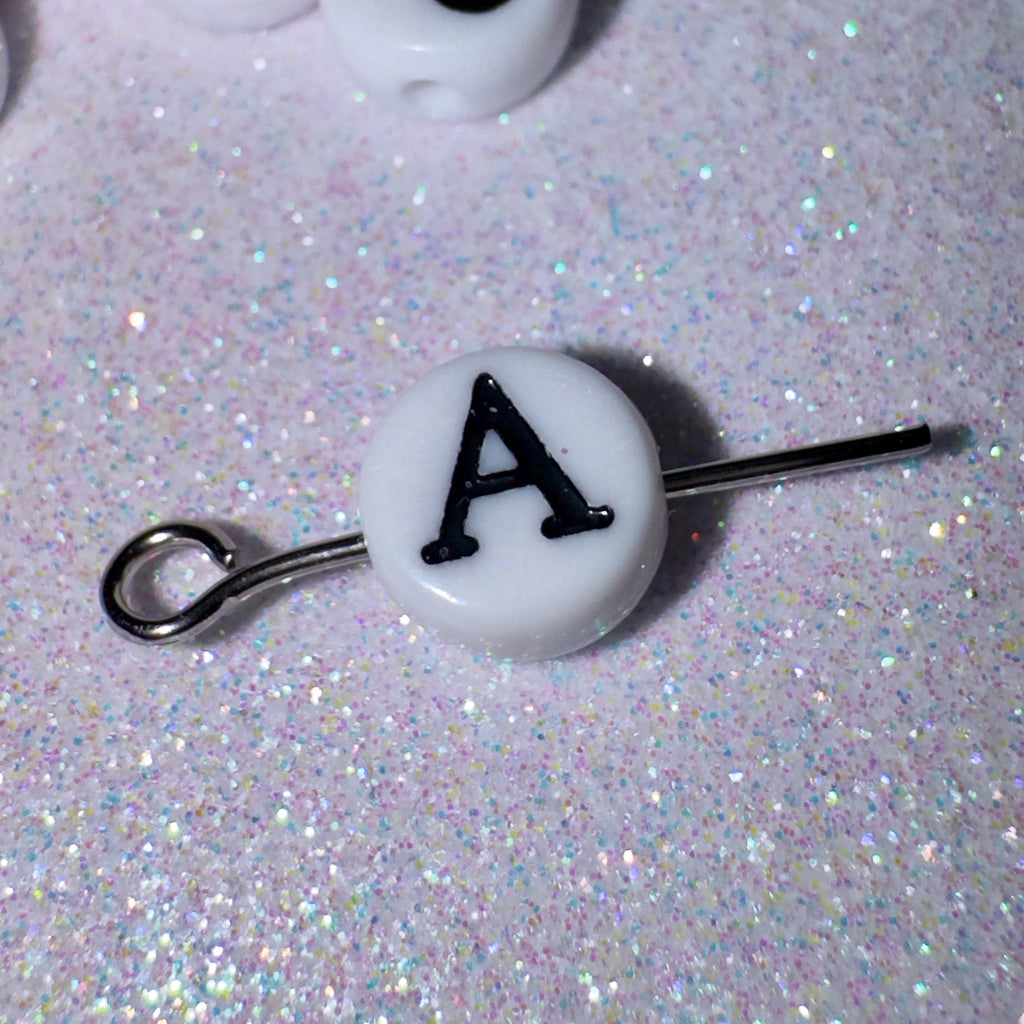Greek Letter Beads for Sorority Fraternity Jewelry Crafts, 7x4mm, Hole: 1mm, 5pcs of Individual Letters