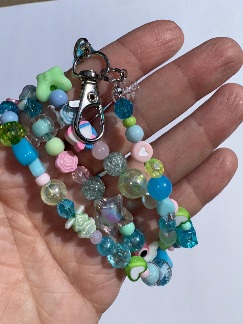 Blue, Pink, & Green Lanyard, Y2K Style, ID Badge for Teachers, Nurses, ID Badge Holders