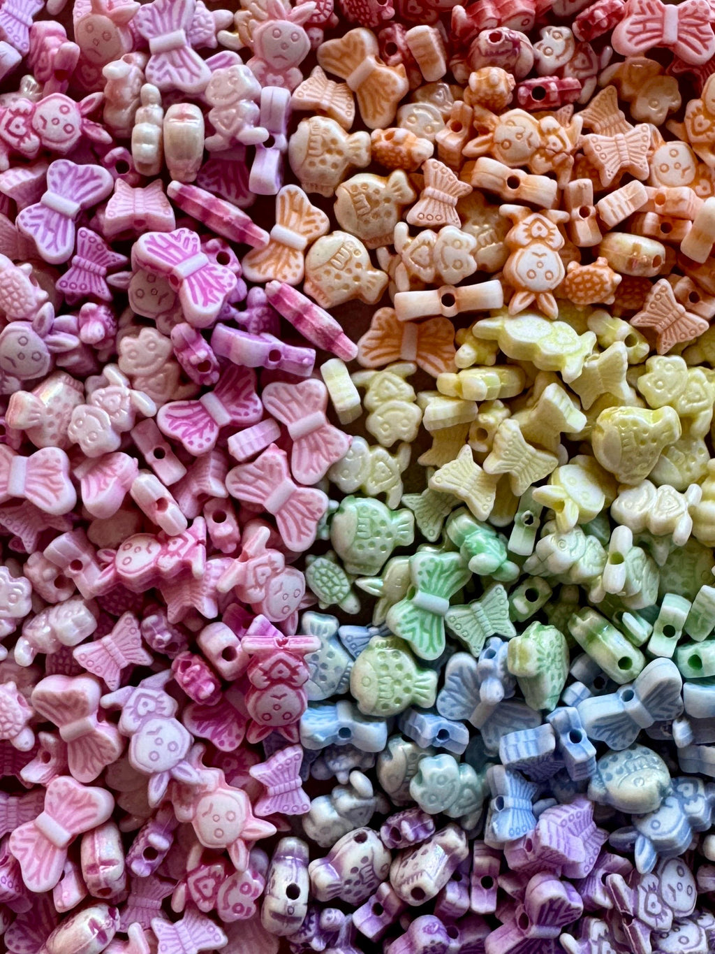 50 pcs Tiny Animal Bead Mix, Acrylic