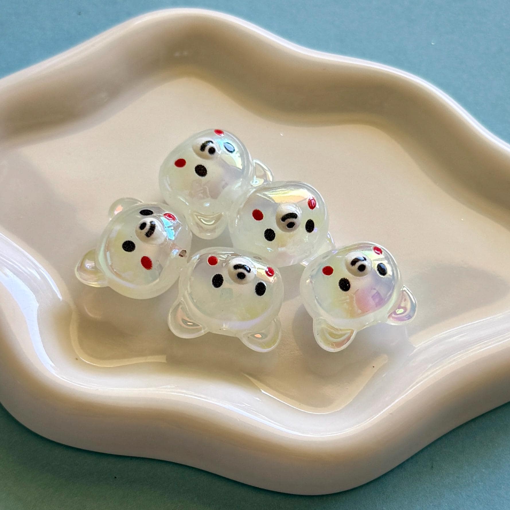 AB Bear Beads, Acrylic, 16.5, Hole: 3.5mm, 5 pcs