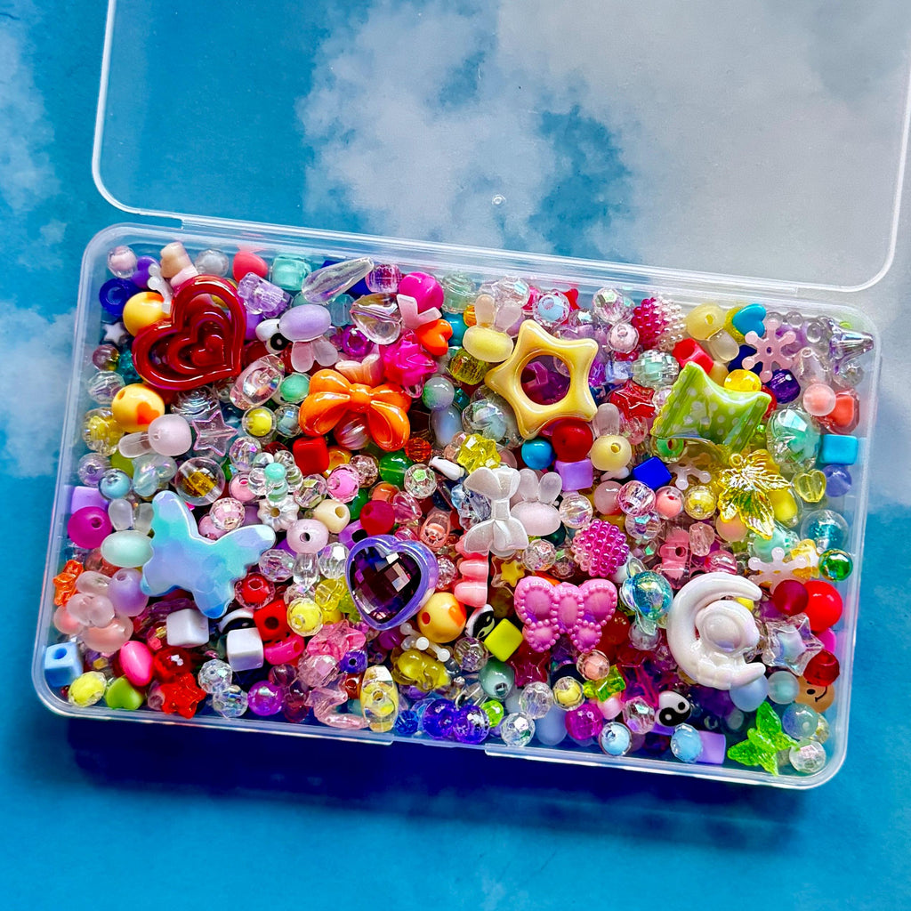 Bead Boxes! Half pound of Kawaii Kandi Kidcore Color-Themed Beads, Bead Collection