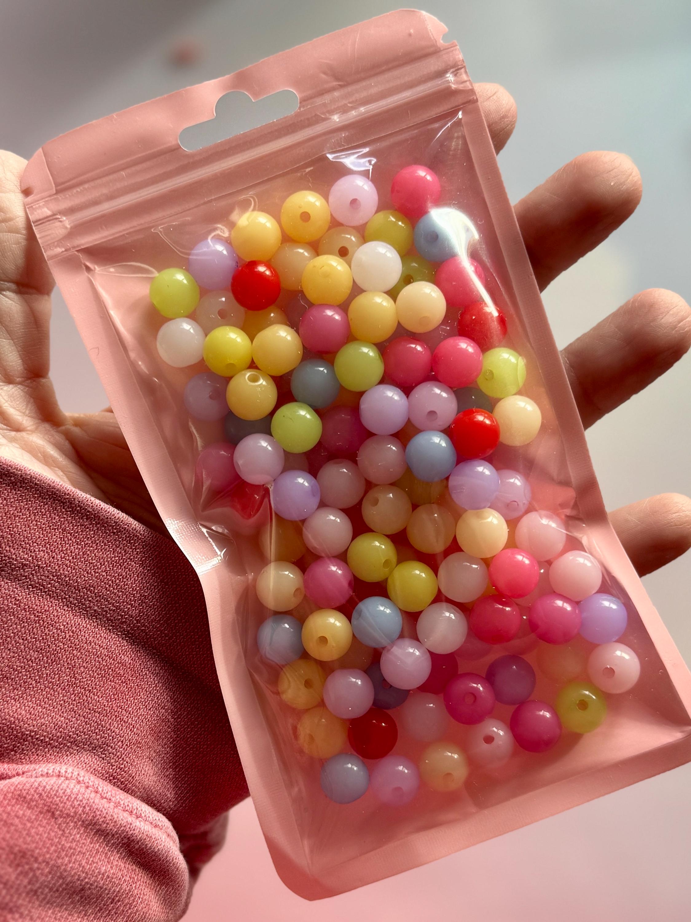 10mm Jelly Beads, Acrylic, 120 pcs