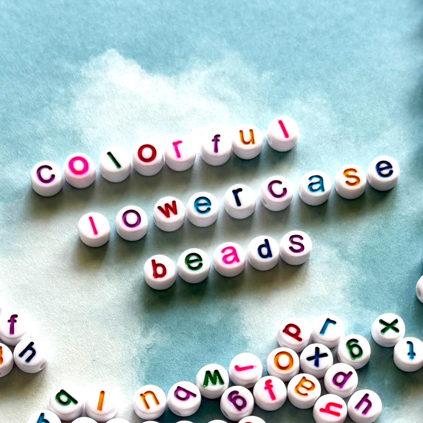 Colorful Lowercase Letter Beads, Acrylic Kandi Supplies (7mm, 100 Pieces)