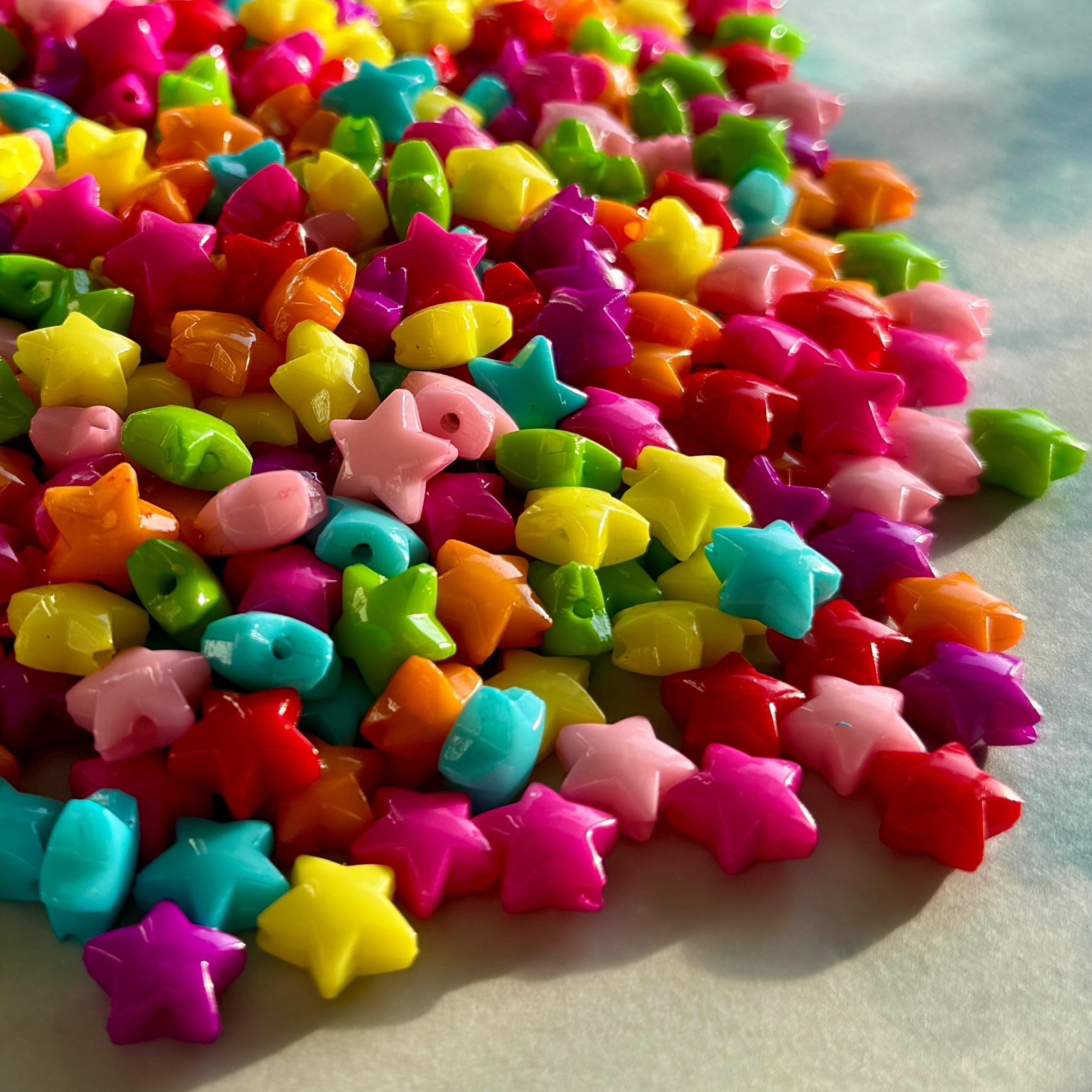 Bright Star Beads, 12mm, Hole: 2mm for Kandi, Crafts, Necklaces, DIY Jewelry, 50 pcs