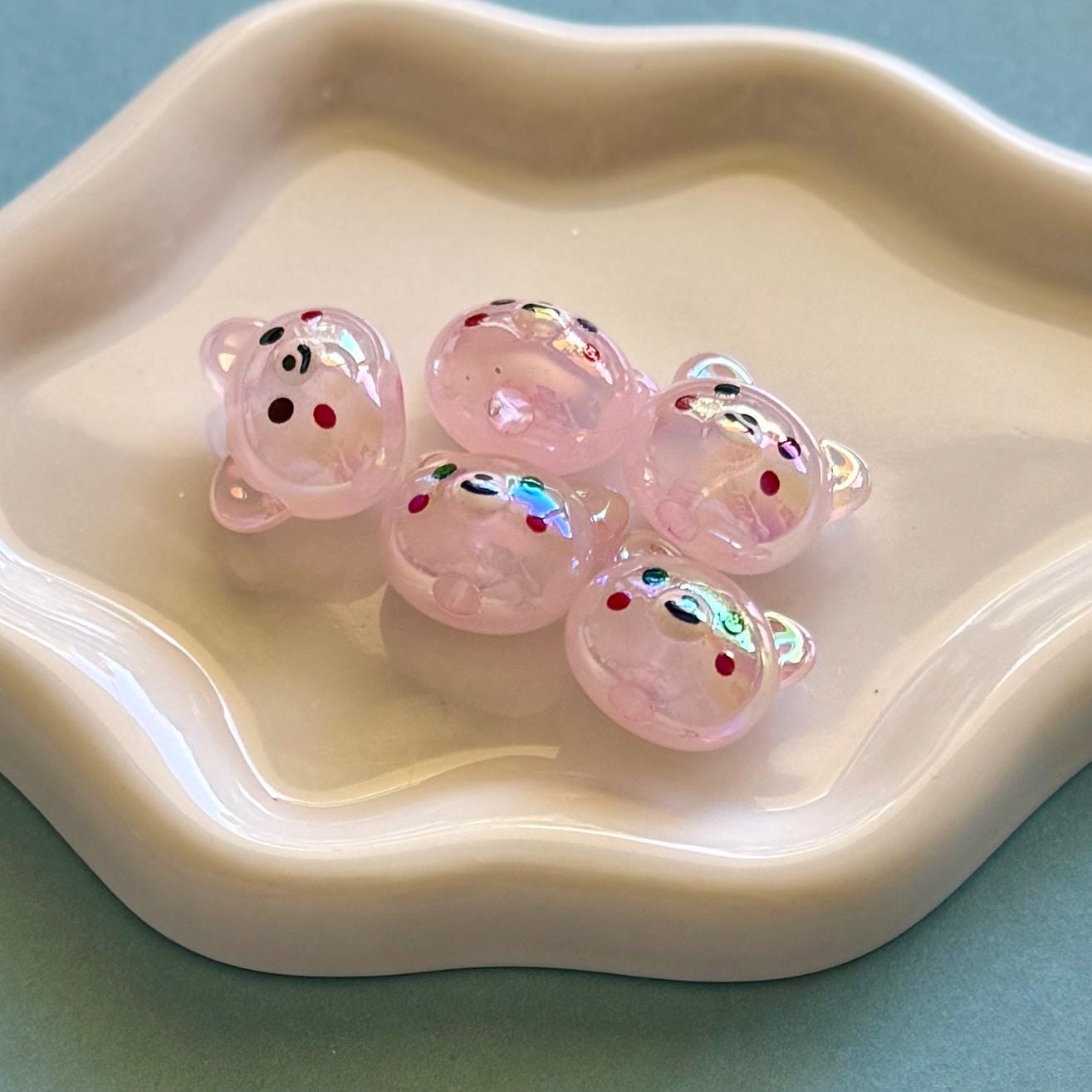 AB Bear Beads, Acrylic, 16.5, Hole: 3.5mm, 5 pcs