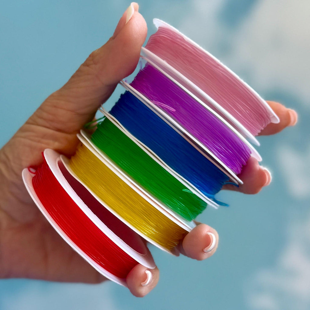 Elastic Bead Cord: Stretchy Jewelry String, Choose Your Color (0.8mm, 255 in/6.5m)