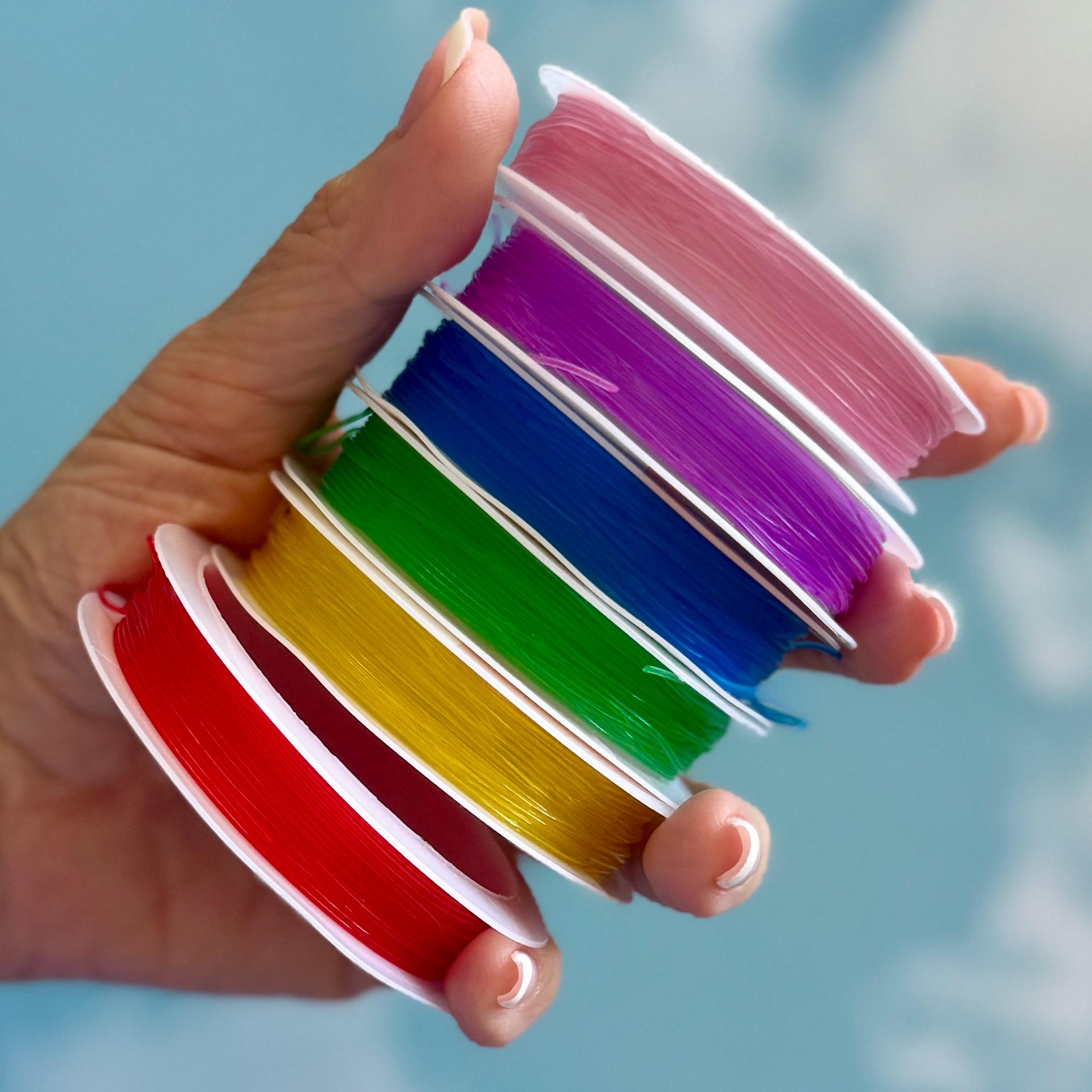 Elastic Bead Cord: Stretchy Jewelry String, Choose Your Color (0.8mm, 255 in/6.5m)