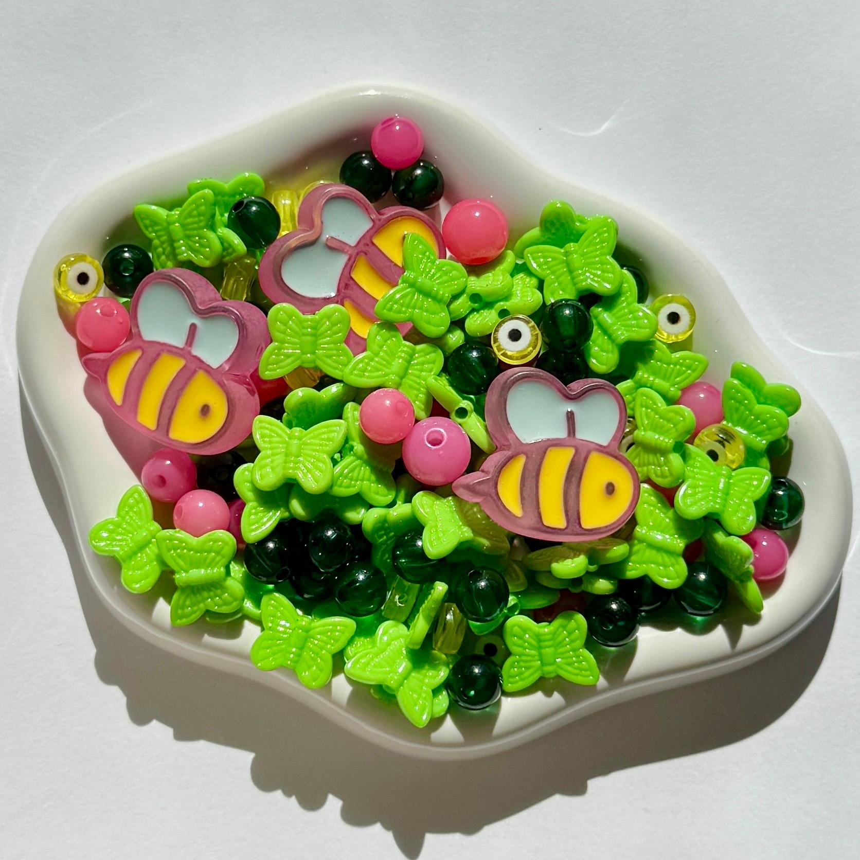 Bead Bags! Mystery Kawaii Kandi Kidcore Color-Themed Bags of Beads, Bead Scoop, 100 pcs