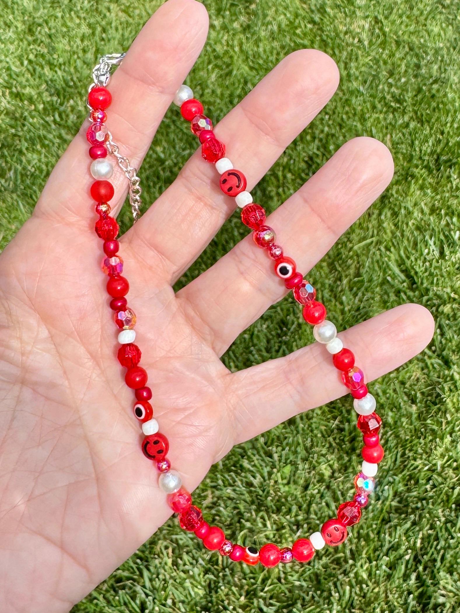 Fun Y2K, 90s, 2000s Beaded Plastic Choker Necklace, Goodie Bag Jewelry