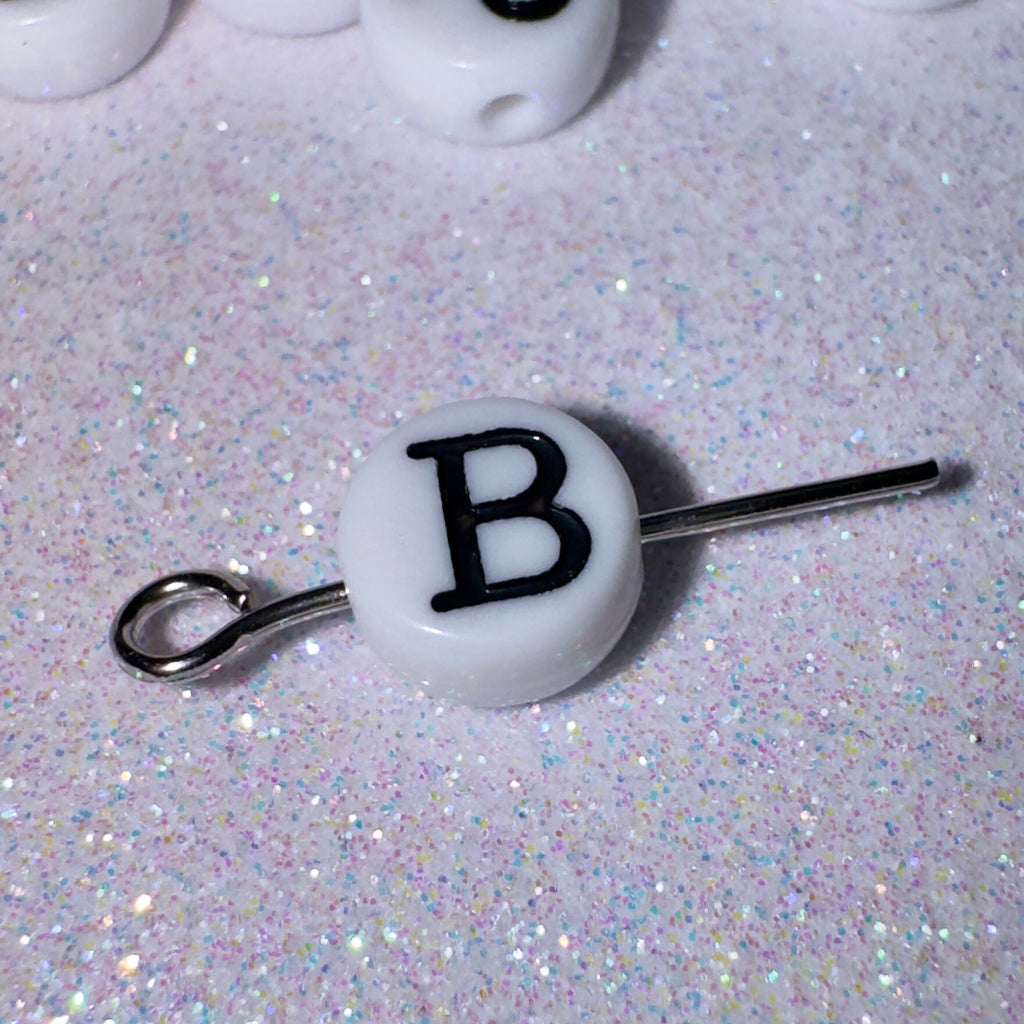 100 Greek Letter Beads: Beta 'B' Acrylic Coin Beads (7mm)