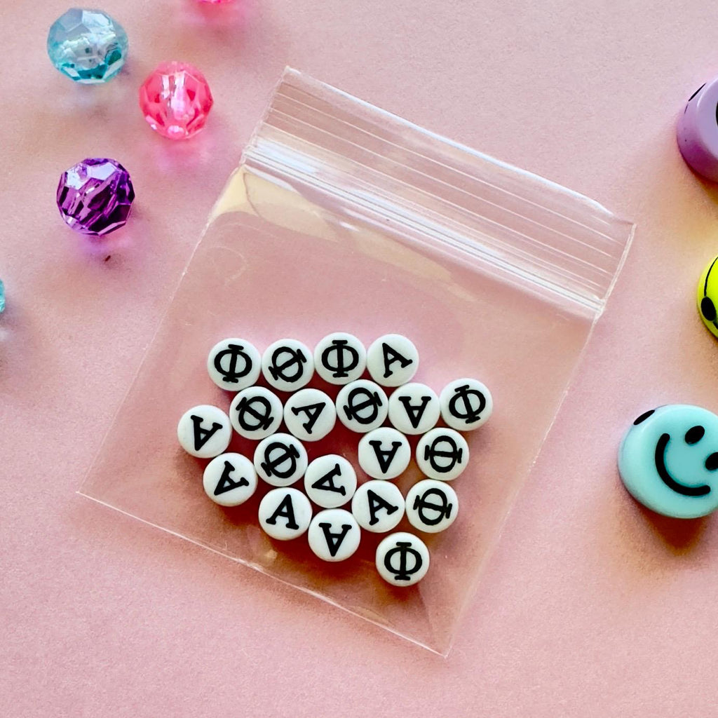 Greek Letter Beads, DIY Sorority Fraternity Jewelry (10 Sets)