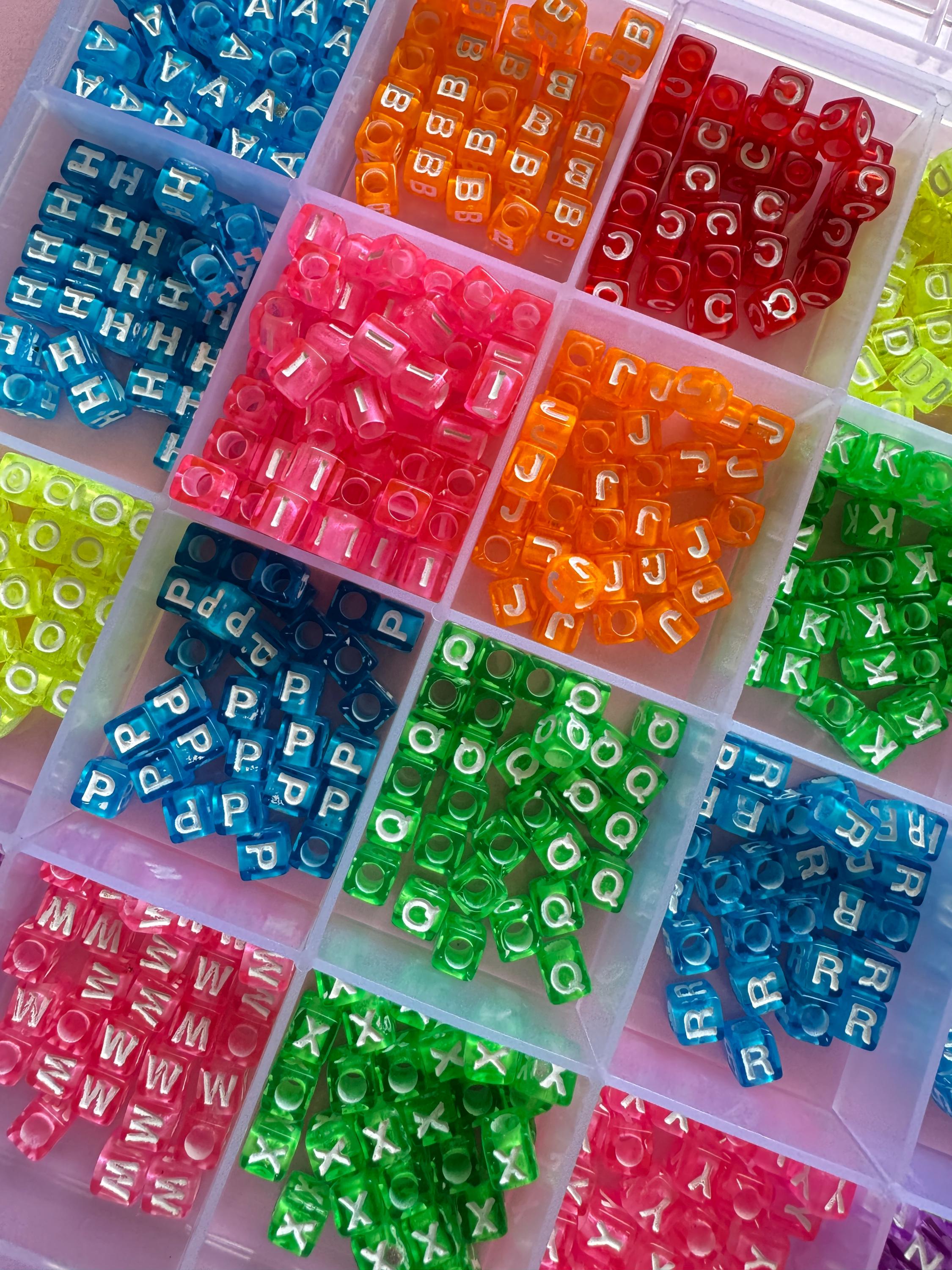 Translucent Alphabet Cube Beads, Vertical Hole, DIY Jewelry Supplies