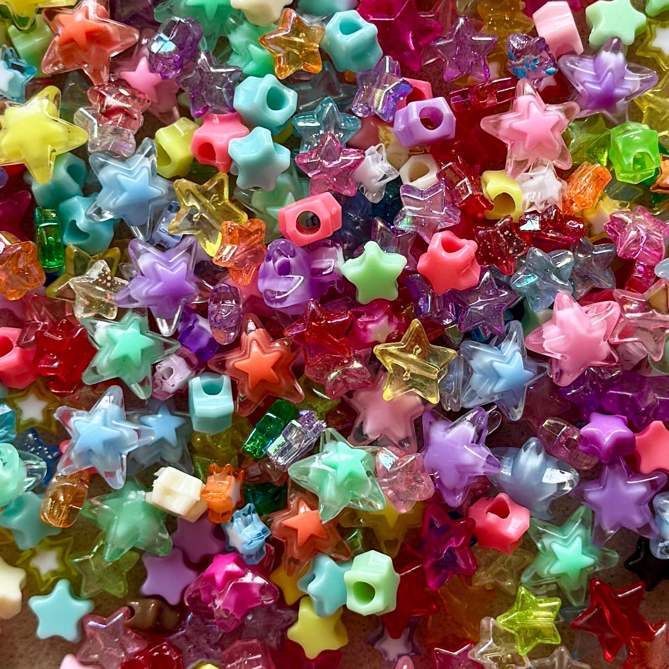Kandi Star Mix, Acrylic Beads, 100 pcs