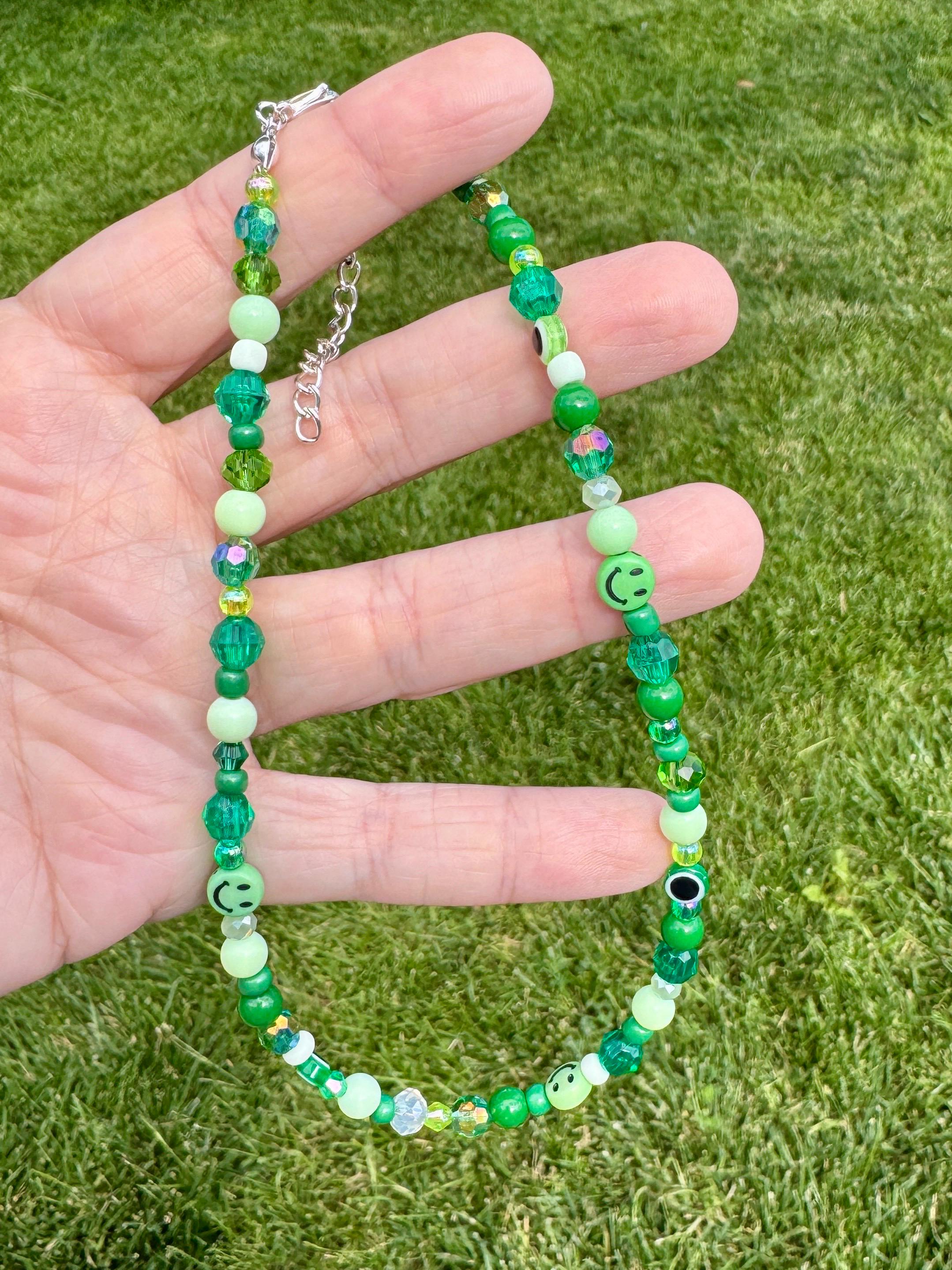 Fun Y2K, 90s, 2000s Beaded Plastic Choker Necklace, Goodie Bag Jewelry
