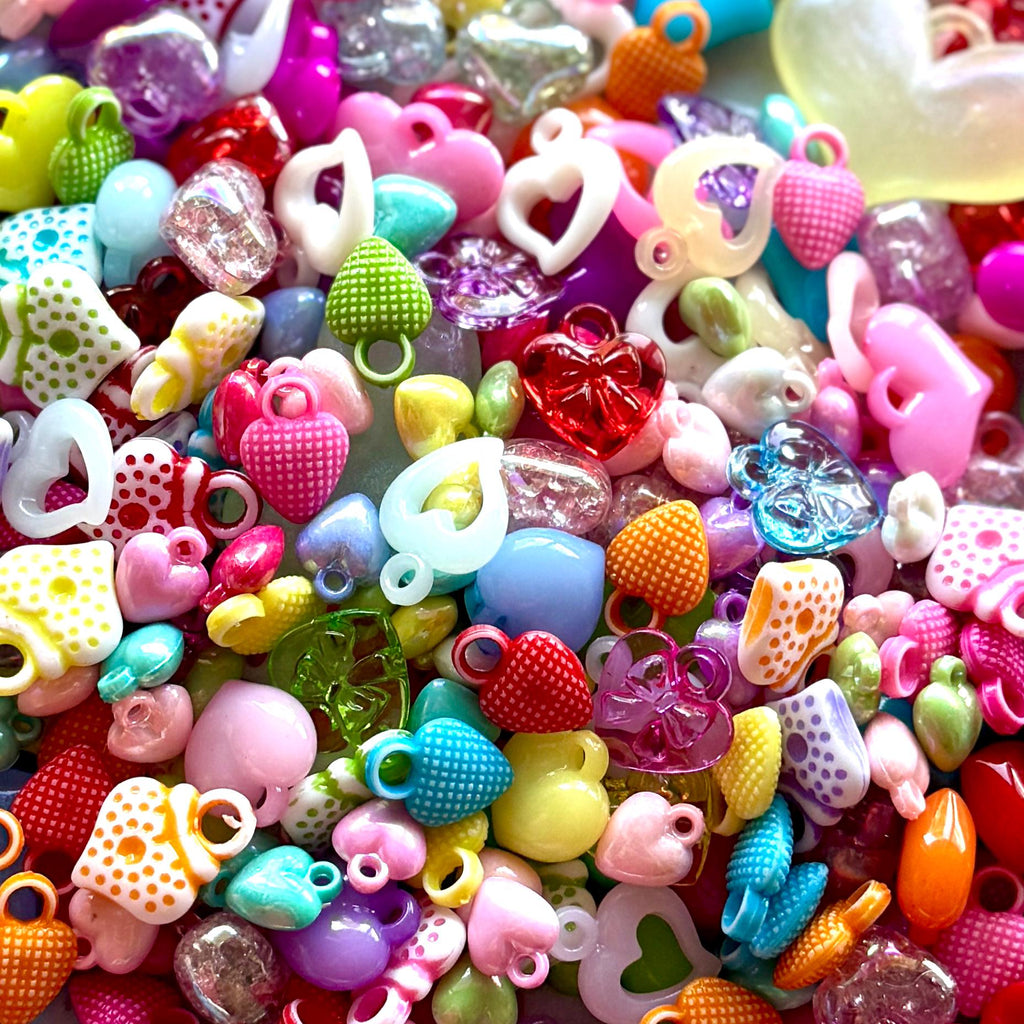Heart Charm Mix! So Many Kinds of Heart Charms, 100 pcs