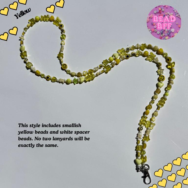 Custom Beaded Lanyard with Vertical Name Beads, Personalized Teacher Gift, Nurse ID Badge Holder, Y2K Kandi Kidcore Style