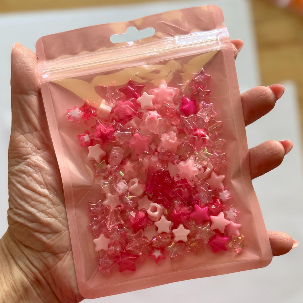 Kandi Star Mix, Acrylic Beads, 100 pcs