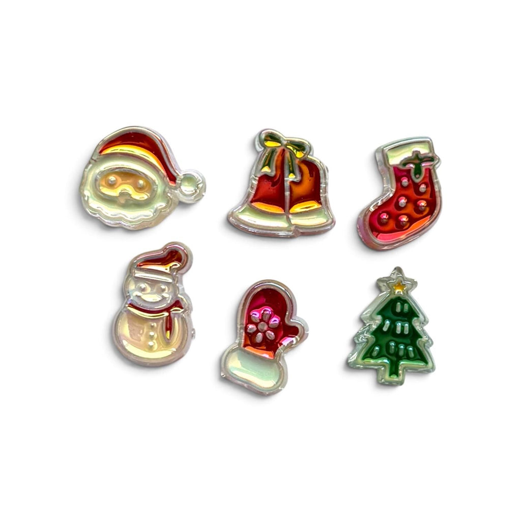 Christmas Beads! Horizontal Hole, Chunky UV Plated with Enamel, 1 pc, Hole: 3.5mm, 22mm