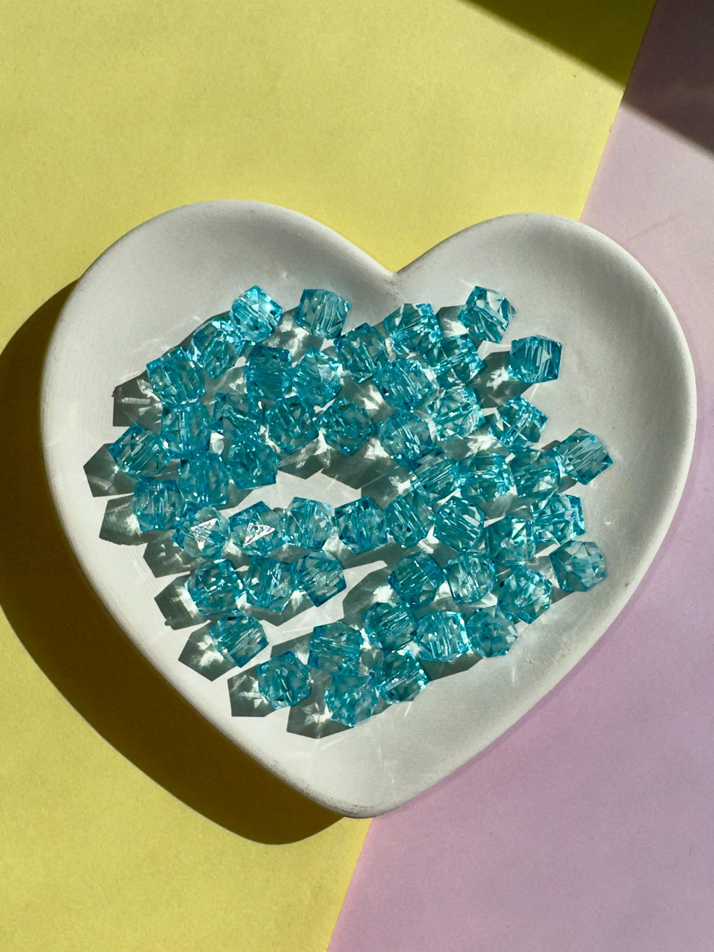 Faceted Square Acrylic Ice Cube Beads: DIY Jewelry Making, 8mm, 50pcs