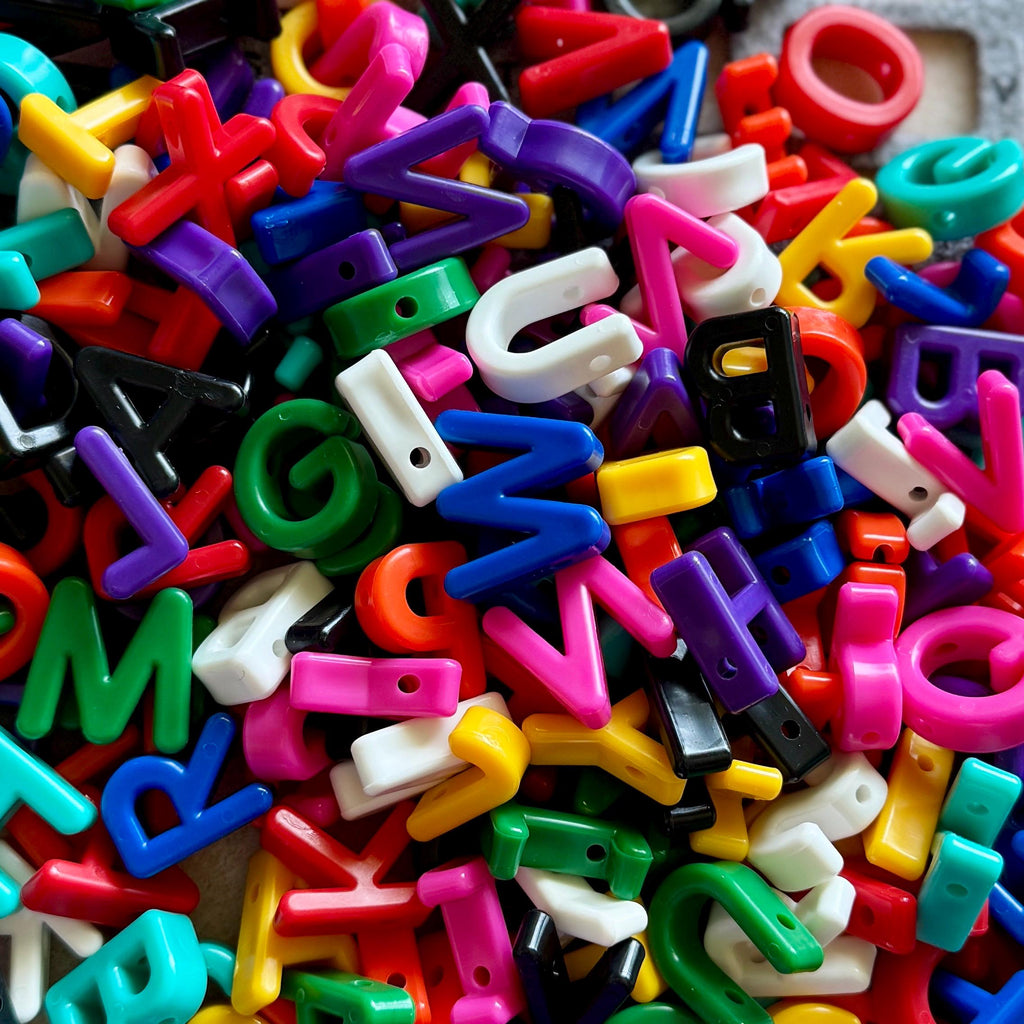 Large Individual Letter Beads, 1”, 3mm Hole